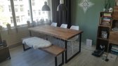 Boomstam Bank l hout l staal l 230x40x45 cm GEMONTEERD GELEVERD