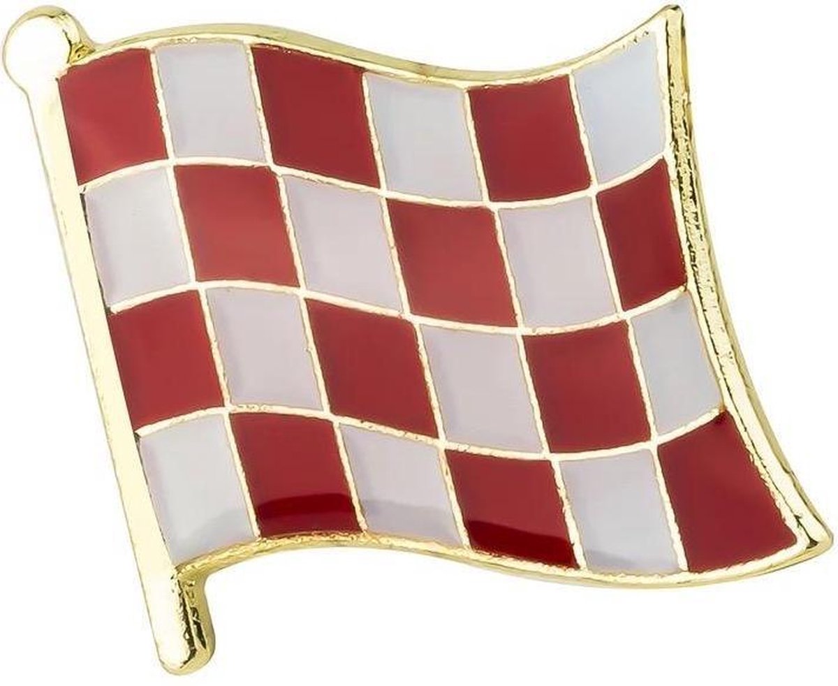 Noord Brabant Provincie Vlag Emaille Vlag Pin 1.9 cm / 1.7 cm / Rood Wit Goud