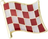 Provincie Noord Brabant Emaille Vlag Pin 1.9 cm / 1.6 cm / Rood Wit Goud