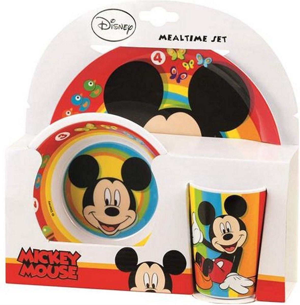 Disney-Mickey-Ontbijtset;-3-delig-rood-maat-One-size
