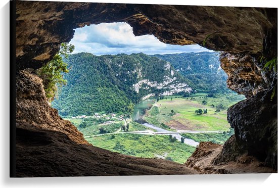 Toile - Montagnes de la Grotte - 90x60cm Photo sur Toile Peinture (Décoration murale sur Toile)