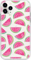 Fooncase Hoesje Geschikt voor iPhone 12 Pro - Shockproof Case - Back Cover / Soft Case - Watermeloen