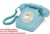 GPO 746 Retro vaste telefoon - met draaischijf - toonkiezend - blauw