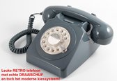 GPO 746 Retro vaste telefoon - met draaischijf - toonkiezend - grijs