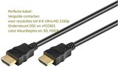 Kwaliteits HDMI kabel - vergulde stekker - High Speed kabel 4K, Ultra-HD, Full-HD, 3D, vergulde stekker,zwart,1,5 Meter