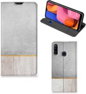 Magnet Case Cadeau voor Vader Geschikt voor Samsung Galaxy A20s Smartphone Hoesje Wood Beton