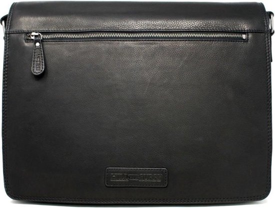 Hillburry tas - Lederen Messenger tas - Akte tas - 15 inch, 16 inch, 17 Inch laptoptas - Zwart