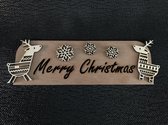 WANDBORD | MERRY CHRISTMAS | DECORATIE | RENDIER - SNEEUWVLOKKEN - RENDIER | 9CM