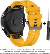 Siliconen Smartwatch Bandje - Geschikt voor Garmin - 26 mm - Geel