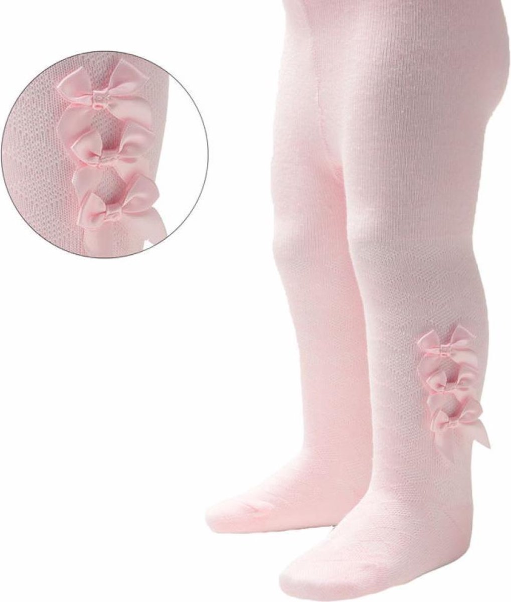 Jacquard Maillot met 3 Strikjes | Roze | 3-6 mnd