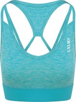 LXURY Dames Cross Sporttop Maat L - Tanktop - Cross Back - Blauw - Sportkleding