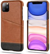 Card Case voor Apple iPhone 12 Pro | Hoge Kwaliteit PU Leren Back Cover | Luxe Telefoonhoesje | Pasjeshouder | Bruin