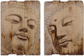 Wandborden - Buddha - vintage - wanddecoratie - set van 2 - 70cm hoog