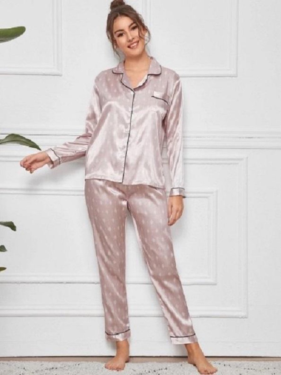Saks Fifth Avenue met designer tag grote Kleding Dameskleding Pyjamas & Badjassen Nachthemden en tops Nachthemd lange mouw roze en witte lace ruches satijn vintage lint bow geborduurd cadeau 