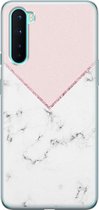 OnePlus Nord hoesje - Marmer roze grijs - Soft Case Telefoonhoesje - Marmer - Roze
