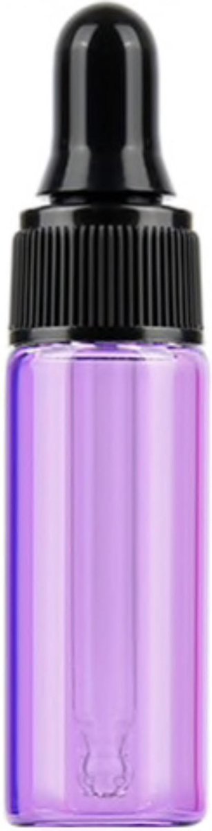 Lila/paars langwerpig pipetflesje van glas - 5 ml - prijs per stuk - aromatherapie