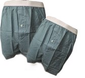 Embrator 2-stuks mannen Boxershorts geweven katoen petrol/wit maat 3XL