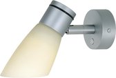 Prebit R1 mat chromen LED Wandlamp met champagne glazen Lampenkap 12/24V