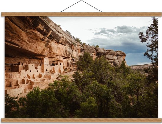 Schoolplaat – Mesa Verde National Park - Amerika - 90x60cm Foto op Textielposter (Wanddecoratie op Schoolplaat)