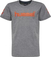 Hummel T-Shirt Jaki Grijs/oranje maat 128