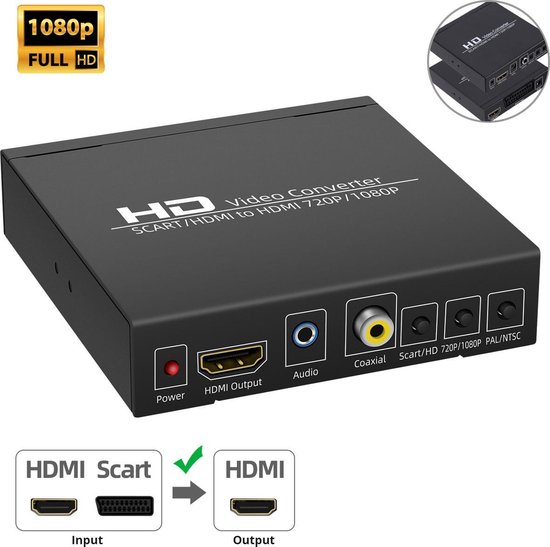 Adaptateur péritel vers hdmi, convertisseur péritel en HDMI avec