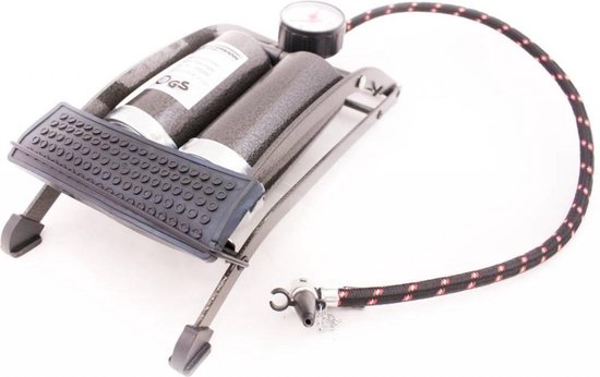 Bruder Mannesmann Voetpomp - grijs - 4 bar - 2 cilinders - manometer - 3 opzetstukken — afbeelding 5