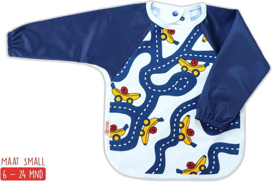 KliederZ slab met mouwen - Blauw Racing Bananas mouwslab baby - Jongens 8 - 24 mnd LB12b van KliederZ — afbeelding 3