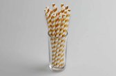 Hello Straw Papieren rietjes Gestreept Goud 6 x 200 mm, 100% ECO - 250 stuks / display doos