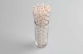 Hello Straw Papieren rietjes Sterretjesmotief Rood 6x200 mm, 100% ECO - 250 stuks / display doos