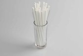 Hello Straw Individueel verpakte papieren rietjes Wit, 7 x 230 mm - 250 stuks / display doos