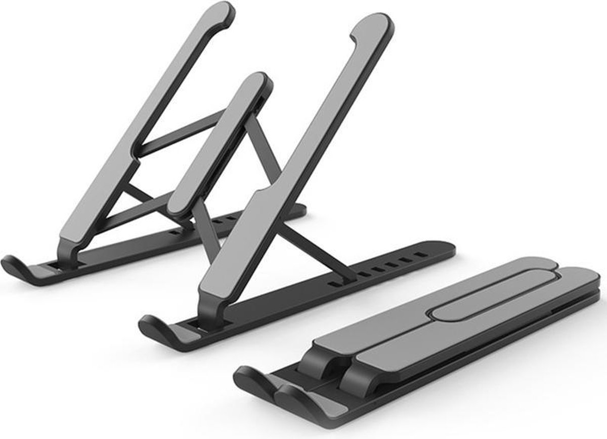 Salext laptop standaard - Licht gewicht - Plastic - Verstelbaar - Laptop stand - Opberg zakje - t/m 16 inch