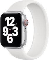 Shop4 - Bandje voor Apple Watch 5 44mm - Large Siliconen Solo Loop Wit