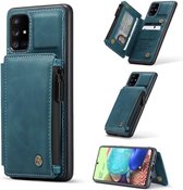 CASEME Samsung Galaxy A71 Back Cover Wallet Case - Portemonnee Hoesje - Blauw