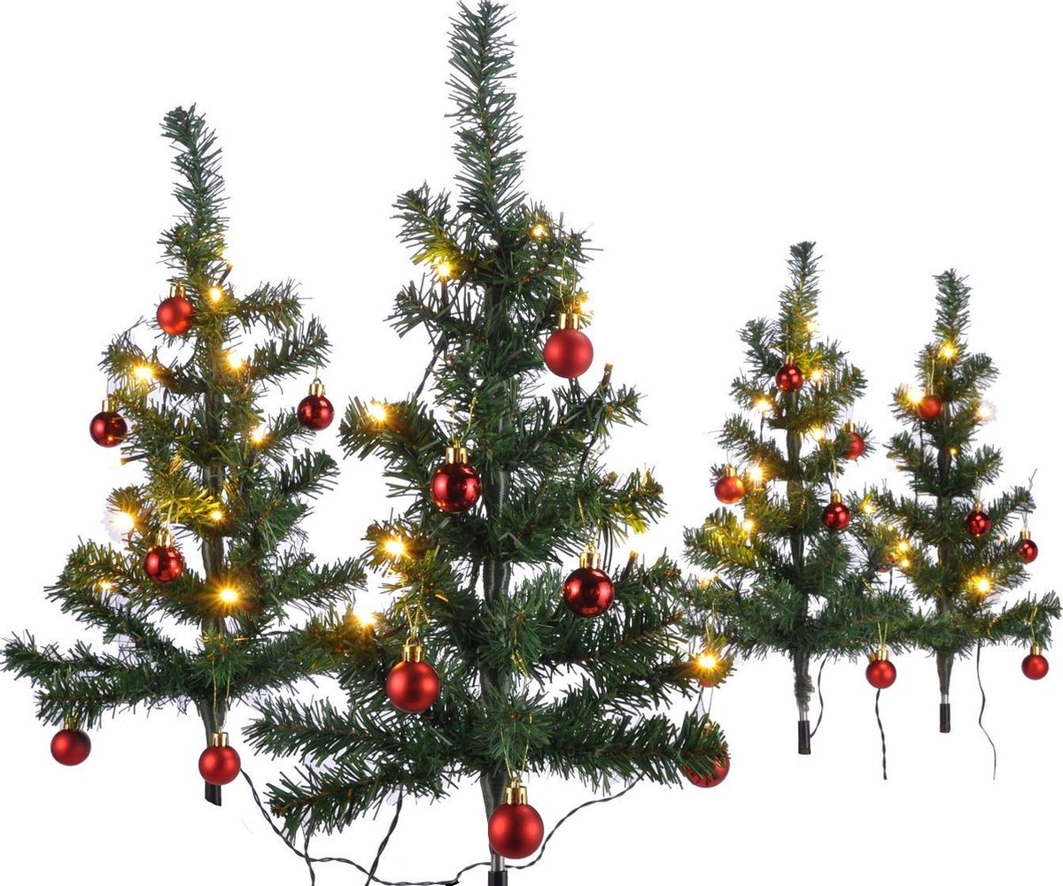 Haushalt International - Mini Kerstbomen - 4 stuks