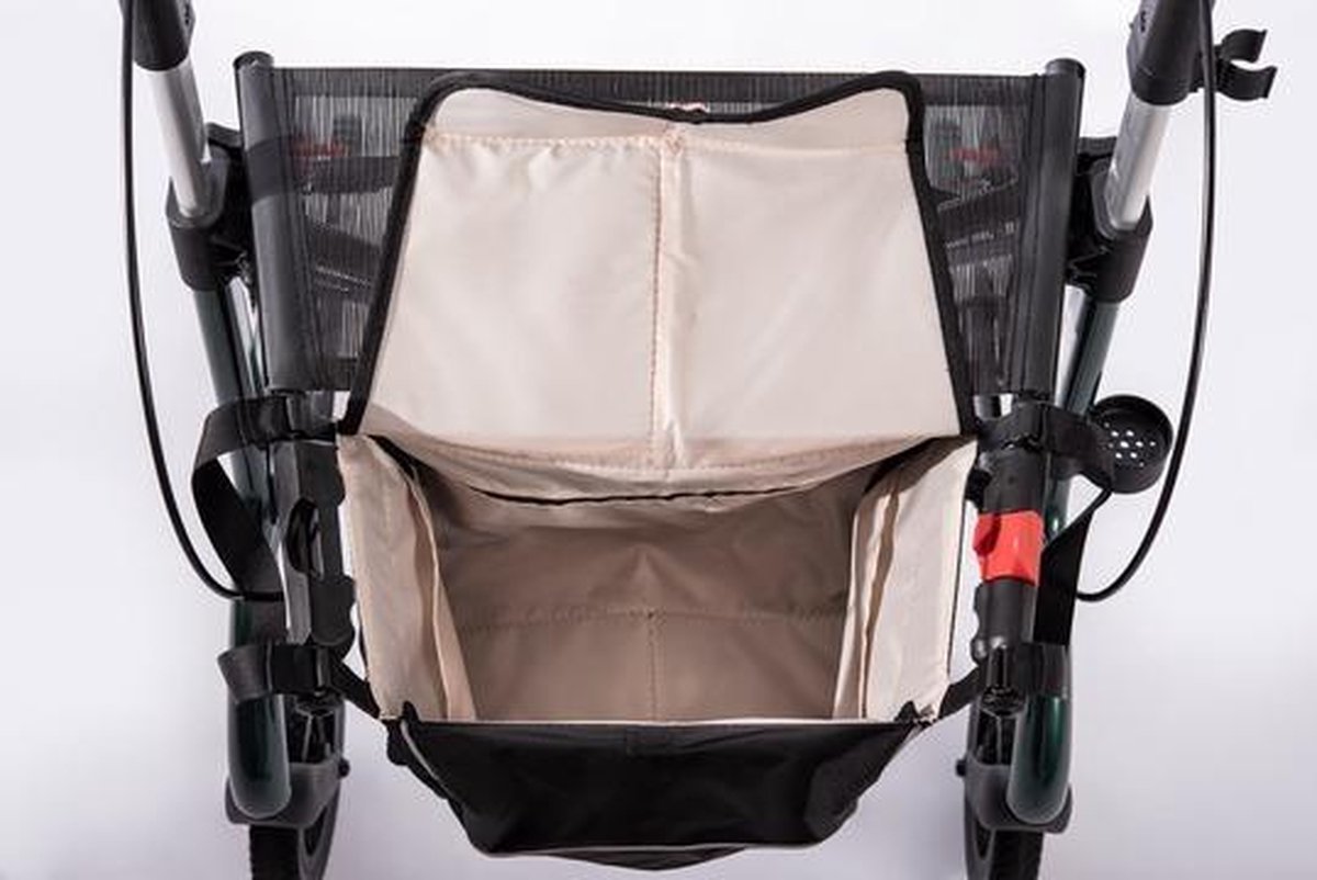 SALJOL Carbon rollator tas met cognac klep