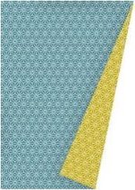 Toonbankrol papier dubbelzijdig mosterd/blauw 50cm breed 80 grams papier 175 meter K-601475-21-50