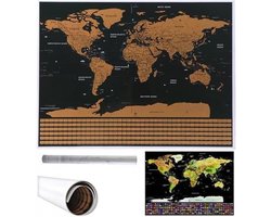Kraskaart - Kaart - Luxe kraskaart - Scratching map - World map - Reizen - Xl map - Wereldkaart