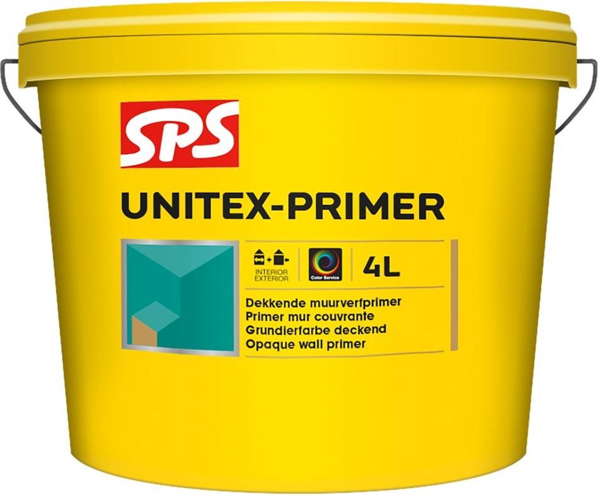 SPS Unitex Primer | Wit | 4 L | Dekkende Voorstrijk | Voor een Zuigende Ondergrond | Oplosmiddelvrij | Voorstrijk - Sps