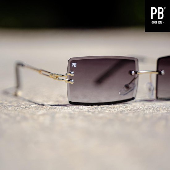 PB Sunglasses - Gipsy Gradient Grey. - Zonnebril heren en dames - Randloze zonnebril - Festival bril - PB Sunglasses®