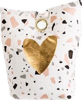 Deurstopper - Deurstop - Deurwig - Deurbuffer - Terrazzo wit - Textiel