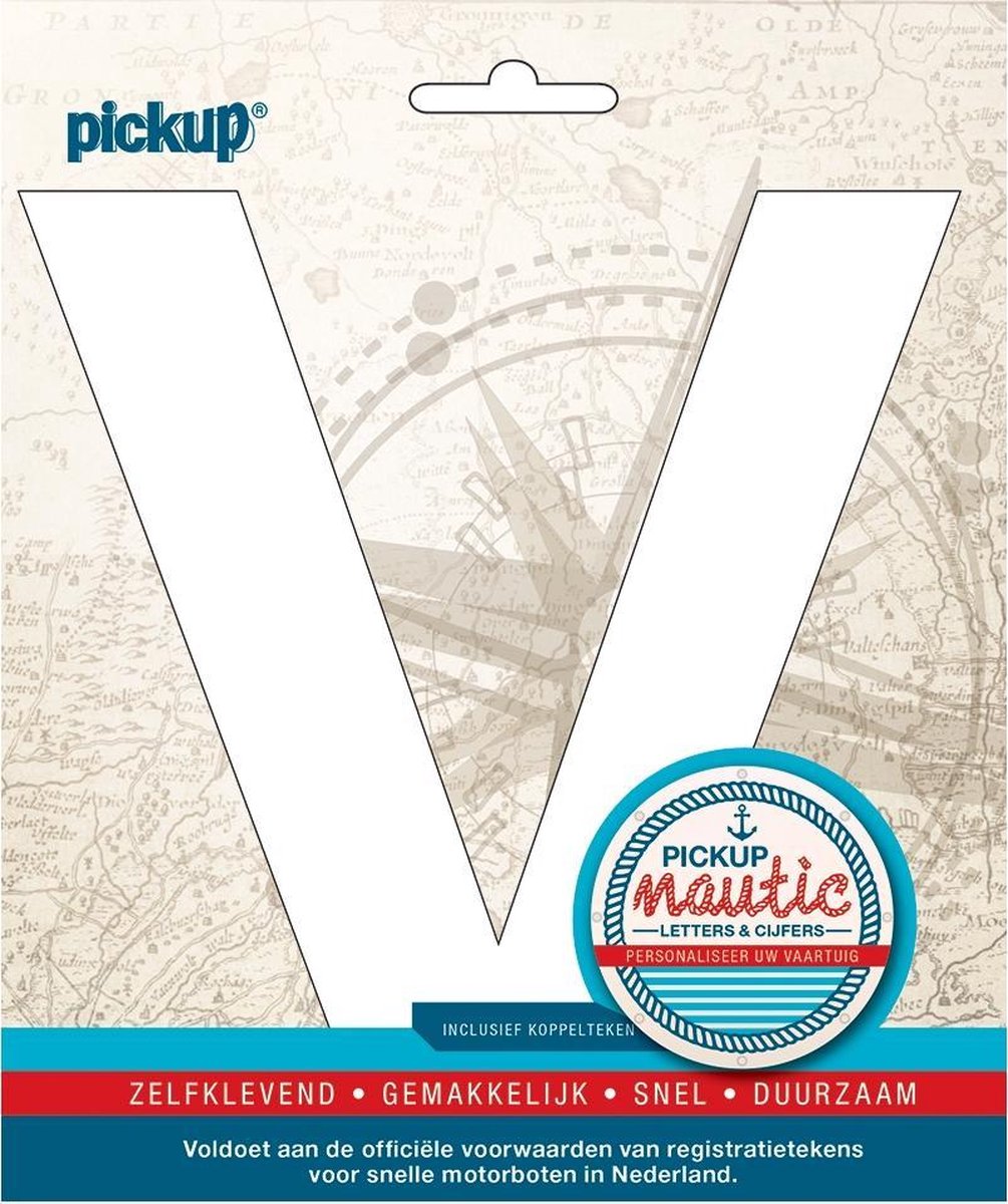 Pickup Nautic plakletter 150mm wit V