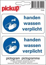 Pickup Pictogram 10x10 cm - handen wassen verplicht 2x