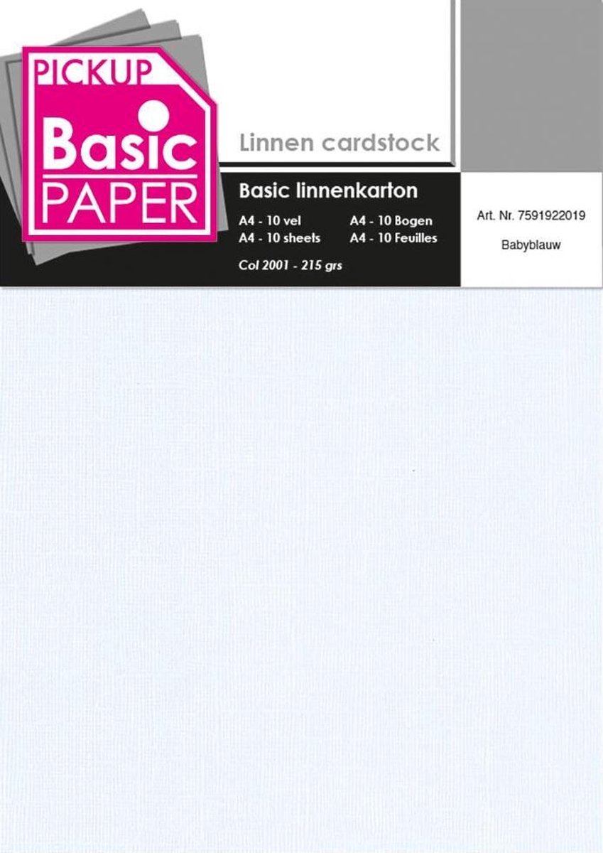 Pickup Basic Linnenkarton A4 Babyblauw - 10 vel - 215g