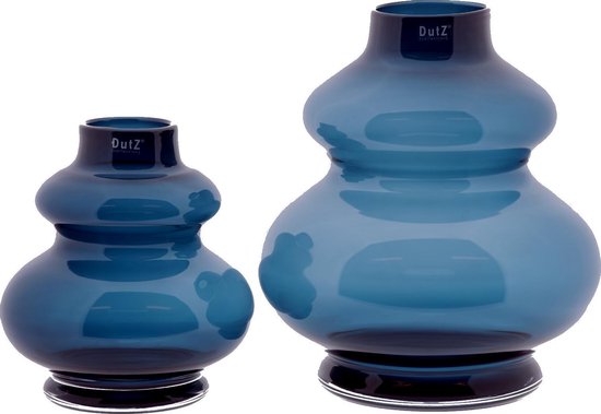 Dutz - design vaas Skrzyszow nachtblauw - glas- mondgeblazen - H 35 cm |  bol.com