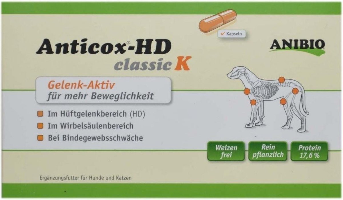 Anibio Anticox-HD Classic- voor gewrichten voor honden en katten 140 capsules
