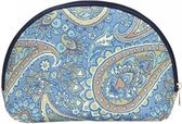 Signare Make-up tas - Gobelinstof -  Paisley - Blauw - Groen