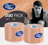 CureTape® Sports voordeelset - 2 rollen - Kinesiotape - Beige - Extra kleefkracht - 5cm x 5m