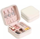 Qrola luxe fluwelen sieradendoos compact wit met poetsdoekje / Valentijnsdag / premium jewelry box / juwelendoos / kettingen, oorbellen, ringen / geschenk / cadeautje voor haar/ si