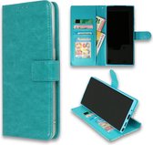 Oppo Reno 4 Pro Hoesje Turquoise - Portemonnee Book Case - Kaarthouder & Magneetlipje