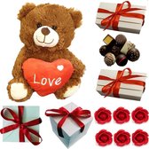 Moederdag Cadeau Geschenkset Cadeautje | Knuffelbeer Zeeprozen Bonbons Luxe Verpakking